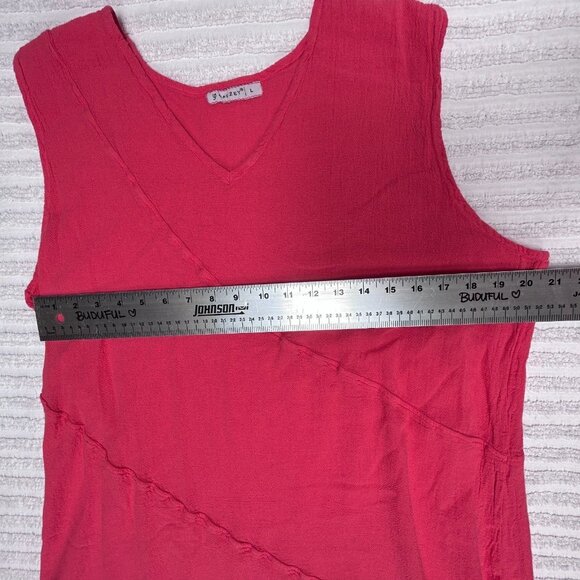 Gauzey Women's V-Neck Sleeveless Asymmetric V. Joyce Dress Pink Size Large New - Picture 8 of 10